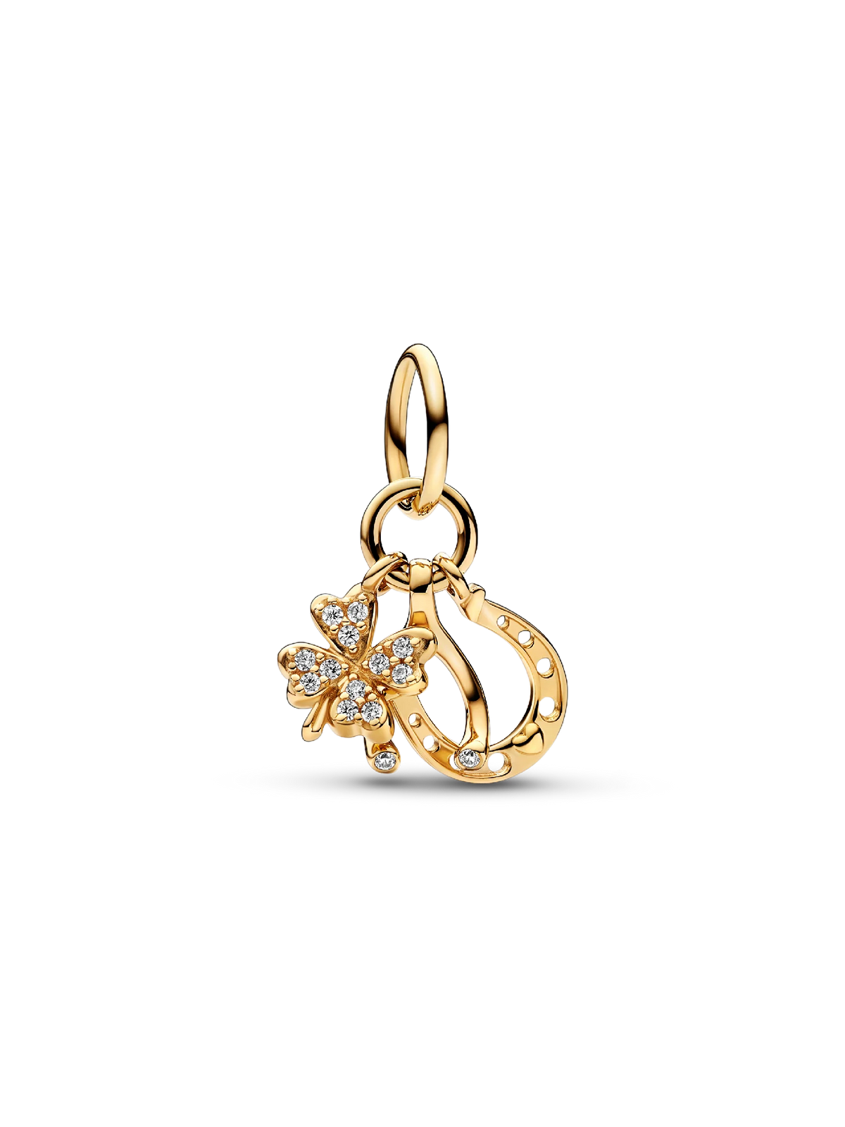 Lucky Clover, Wishbone & Horseshoe Dangle Charm