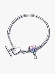 Happy Birthday Balloon T-Bar Heart Bracelet Set