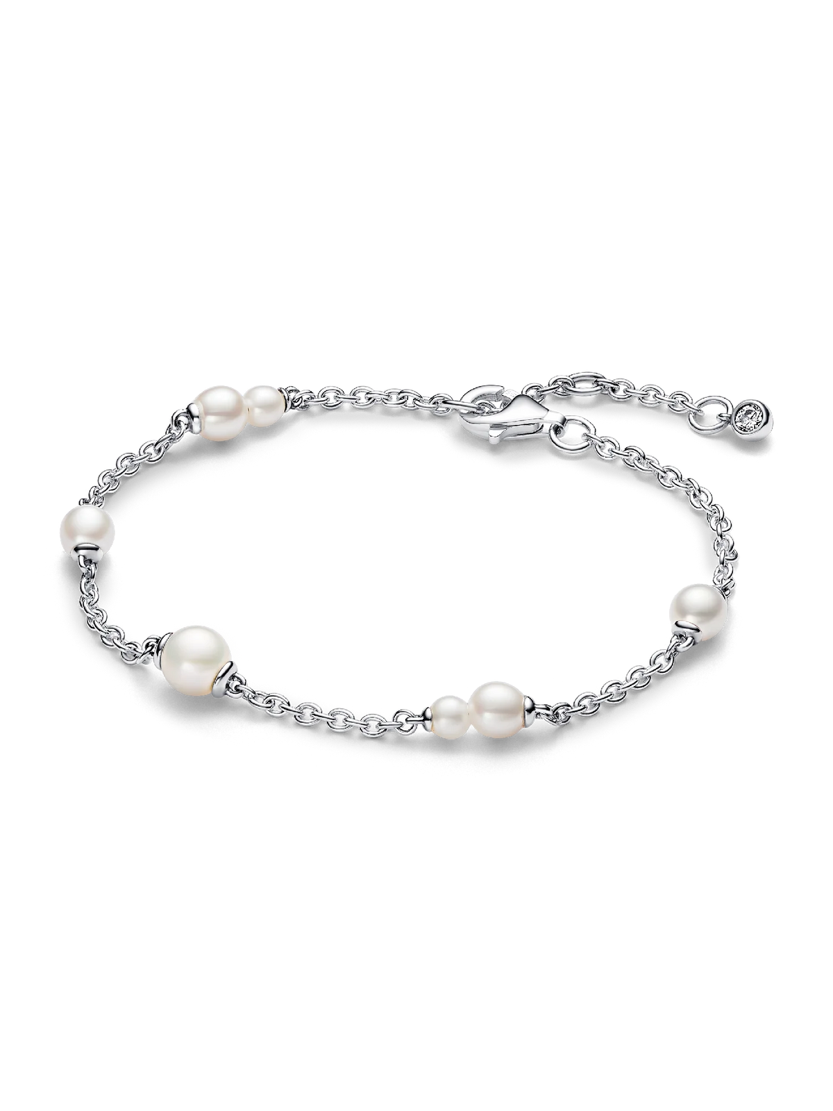 Treated Freshwater Cultured Pearl Station Chain Bracelet