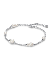 Treated Freshwater Cultured Pearl Station Chain Bracelet