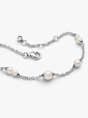 Treated Freshwater Cultured Pearl Station Chain Bracelet