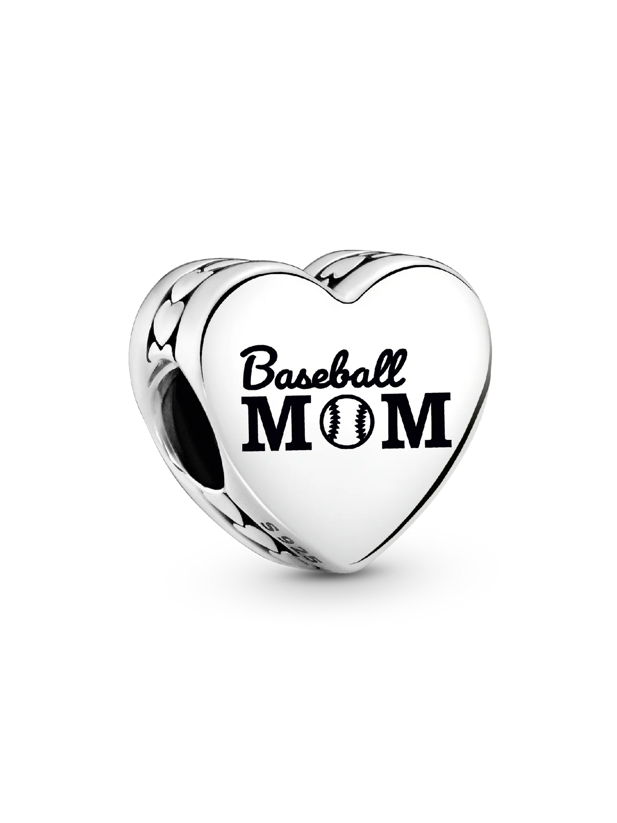 Baseball Mom Heart Charm