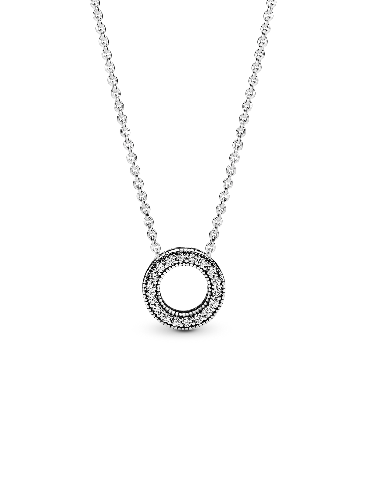 Pandora Logo Pavé Circle Collier Necklace