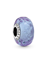 Wavy Fancy Pink Murano Glass Charm