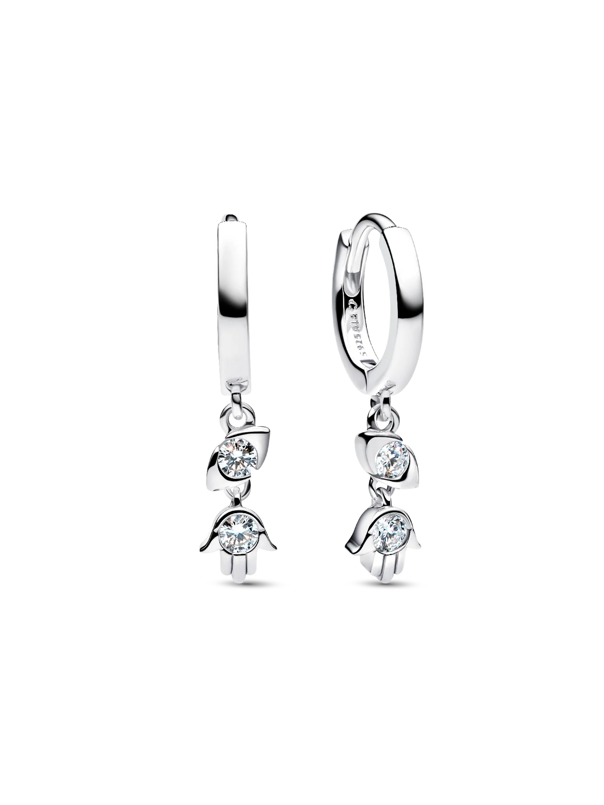 Pandora Talisman Sterling Silver Lab-Grown Diamond Evil Eye & Hamsa Hand Dangle Earrings