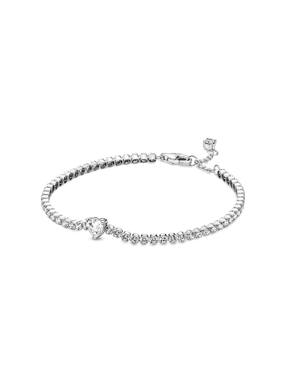 Pink Sparkling Heart Tennis Bracelet