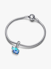 Blue Murano Glass Elephant Dangle Charm