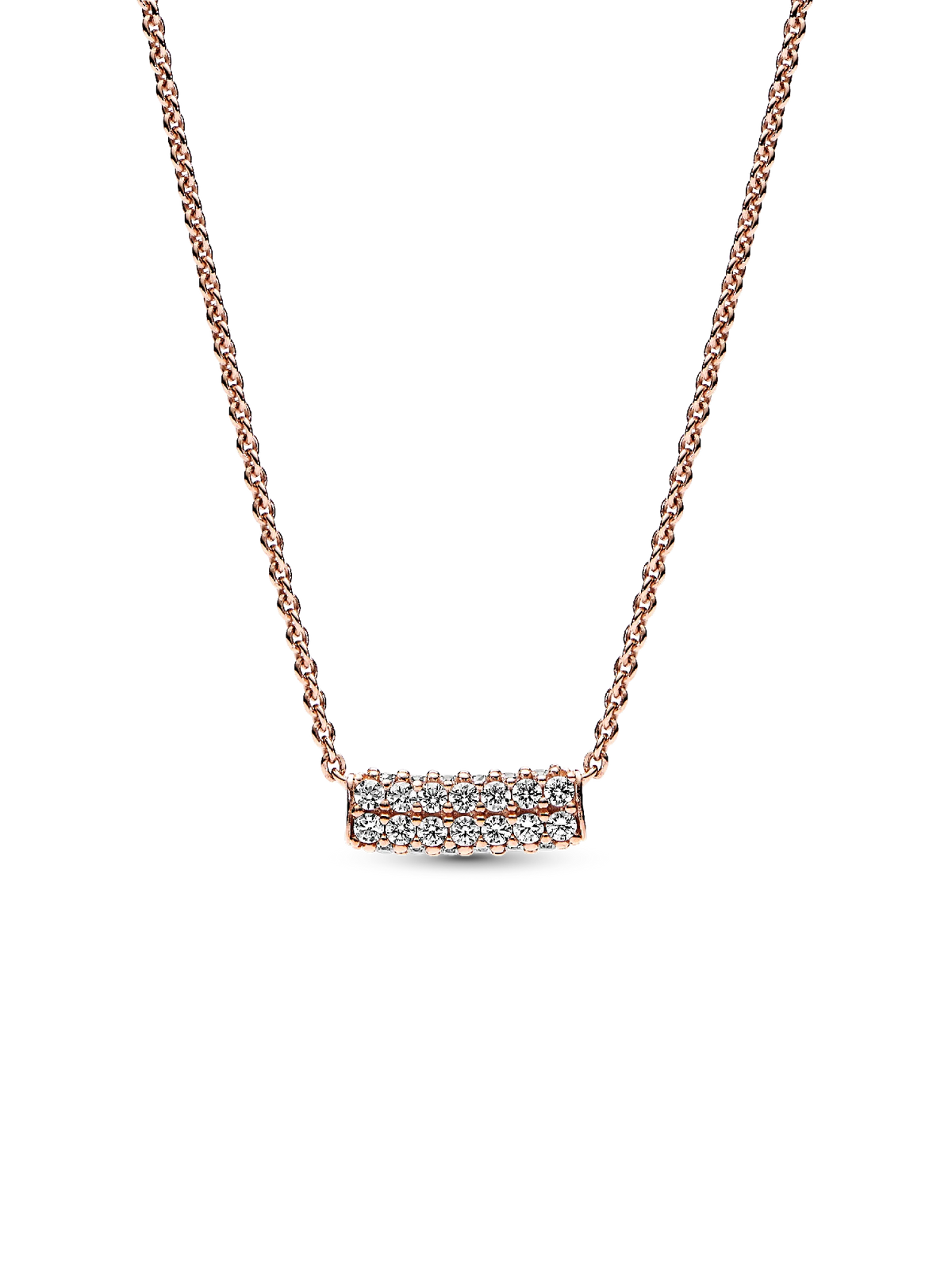 Pandora Timeless Pavé Double-row Bar Collier Necklace