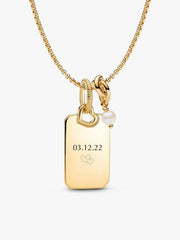 June Engravable  Dangle Charm Necklace Set