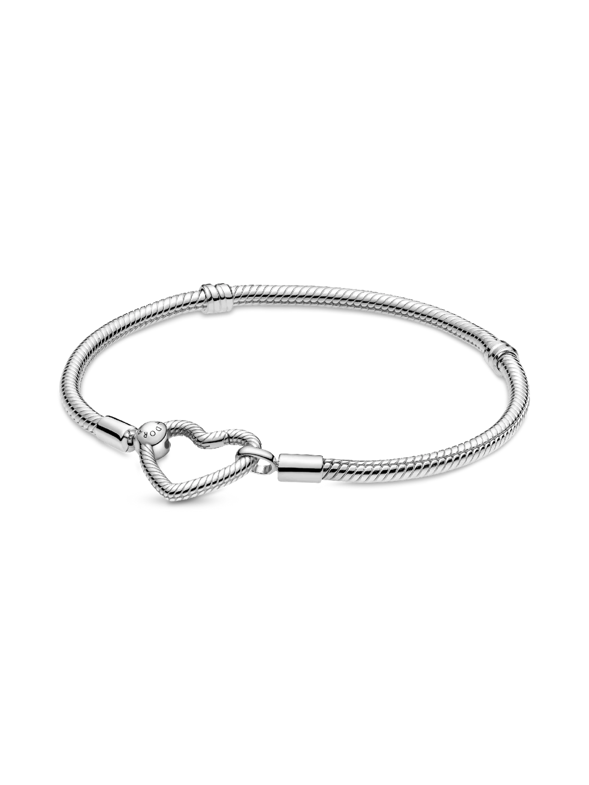 Pandora Moments Heart Closure Snake Chain Bracelet