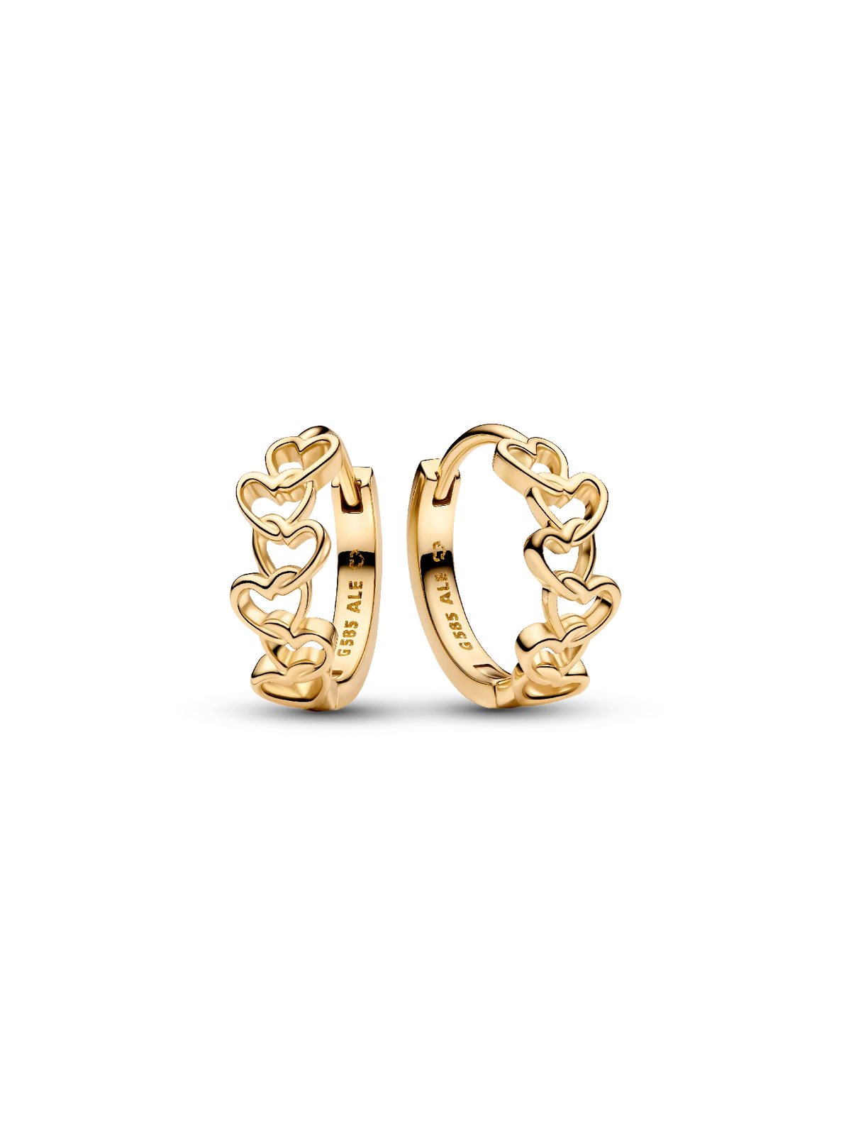 Pandora Era Linked Hearts Hoop Earrings