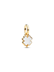White Lucky Clover Dangle Charm