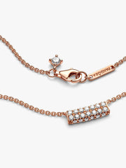 Pandora Timeless Pavé Double-row Bar Collier Necklace