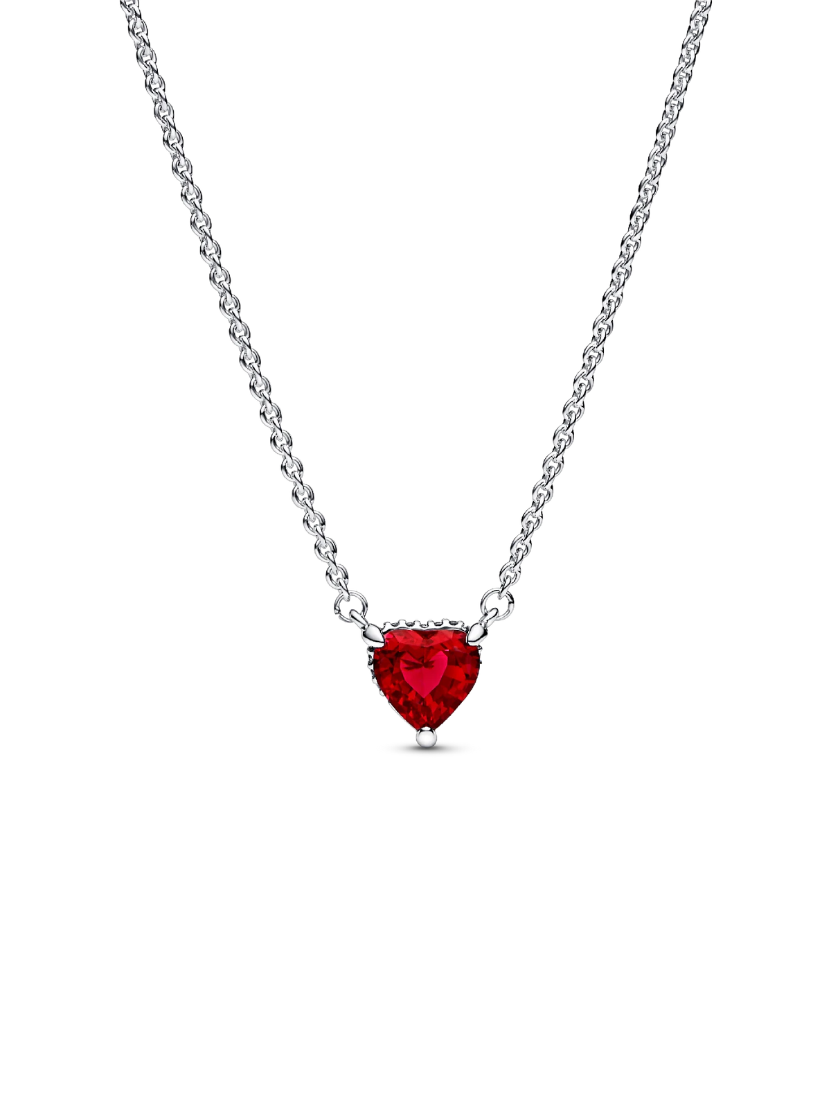 Sparkling Heart Halo Pendant Collier Necklace