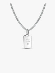 Engravable Rectangle Tag Pendant Necklace Set