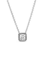 FINAL SALE - Square Sparkle Halo Necklace