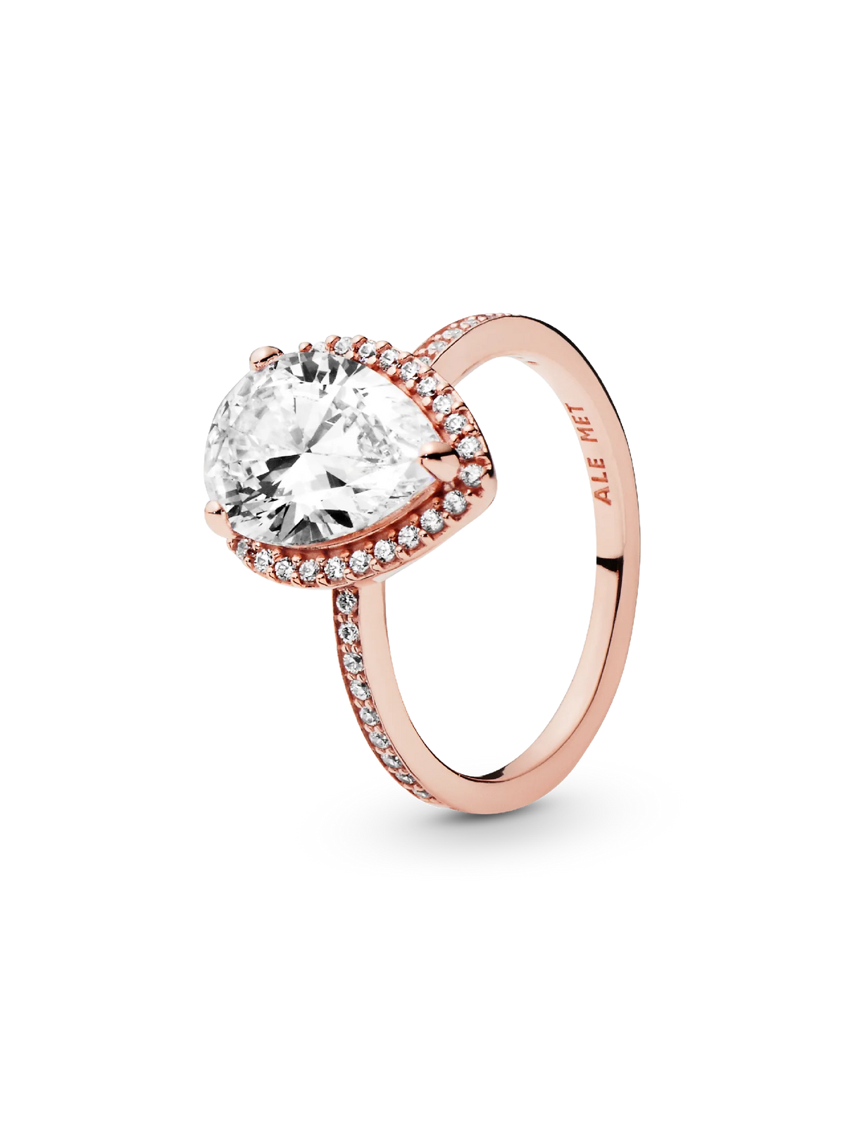 Sparkling Teardrop Halo Ring