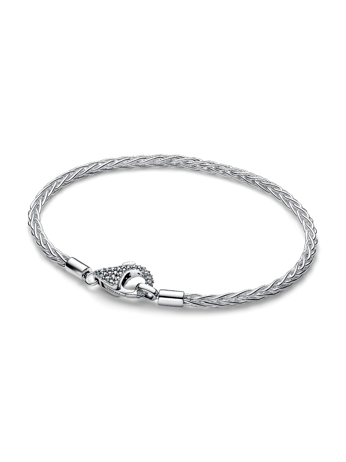 Pavé Clasp Foxtail Chain Charm Bracelet