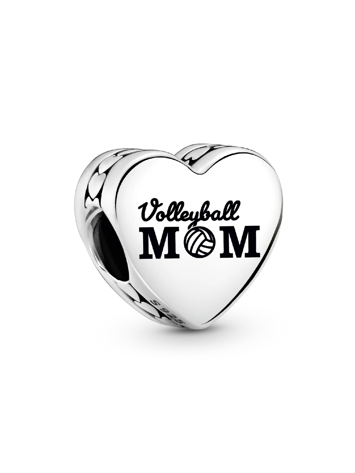 Volleyball Mom Heart Charm