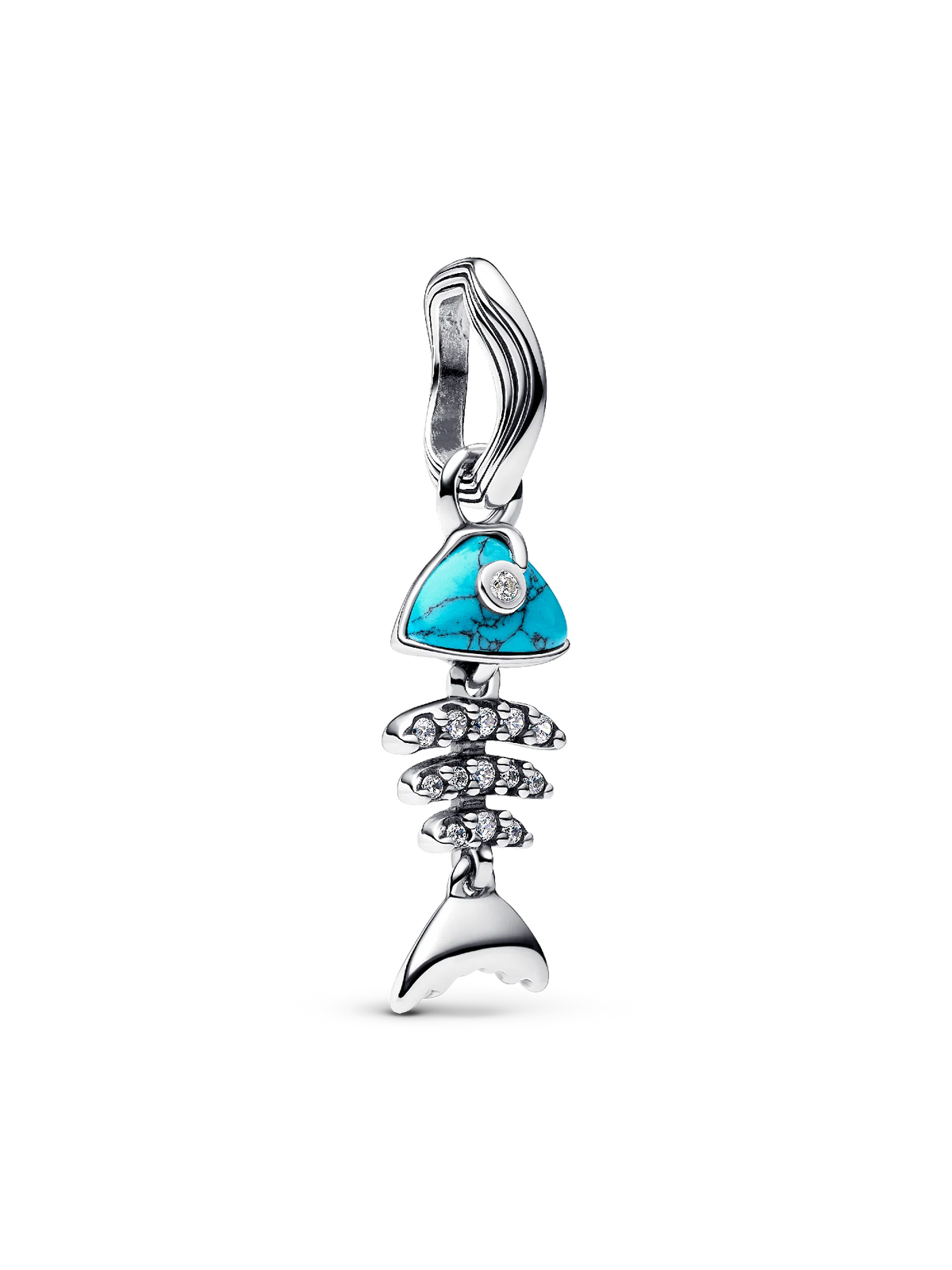 Turquoise-colored Fishbone Dangle Charm
