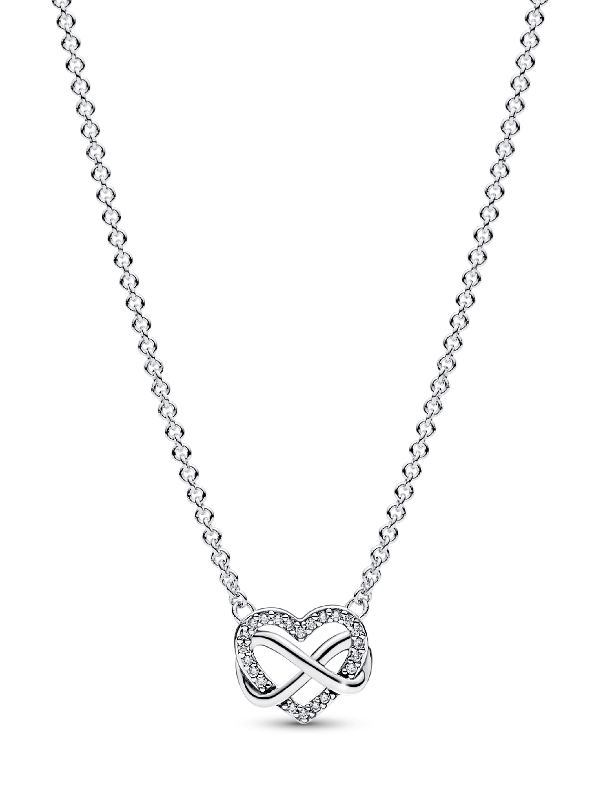 Sparkling Infinity Heart Collier Necklace