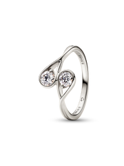 FINAL SALE - Pandora Infinite 14k White Gold Double Lab-grown Diamond Ring