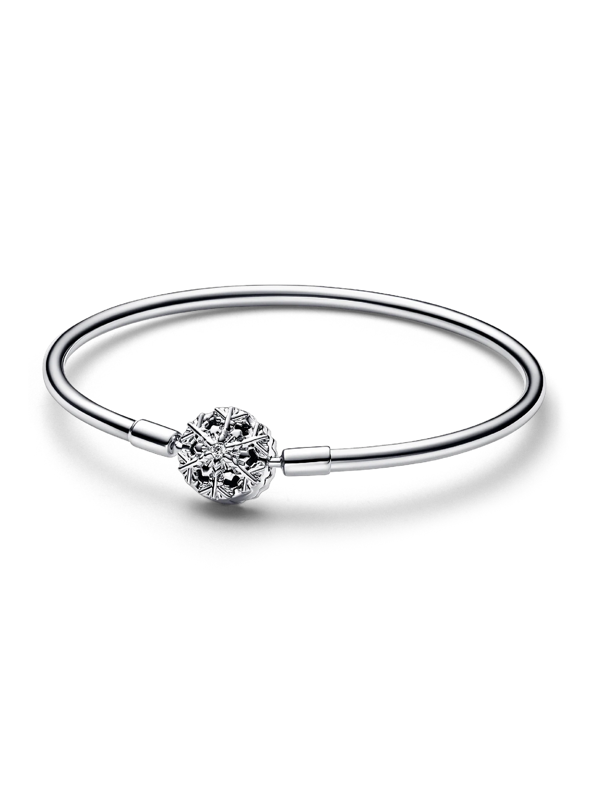 FINAL SALE - Pandora Moments Sparkling Snowflake Clasp Bangle