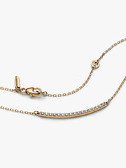 Pandora Era 14k Gold Lab-grown Diamond Pavé Bar Necklace