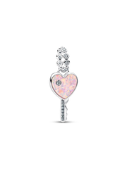 Opalescent Heart Key Dangle Charm