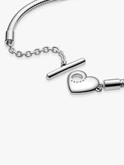 Pandora Moments Heart T-Bar Snake Chain Bracelet