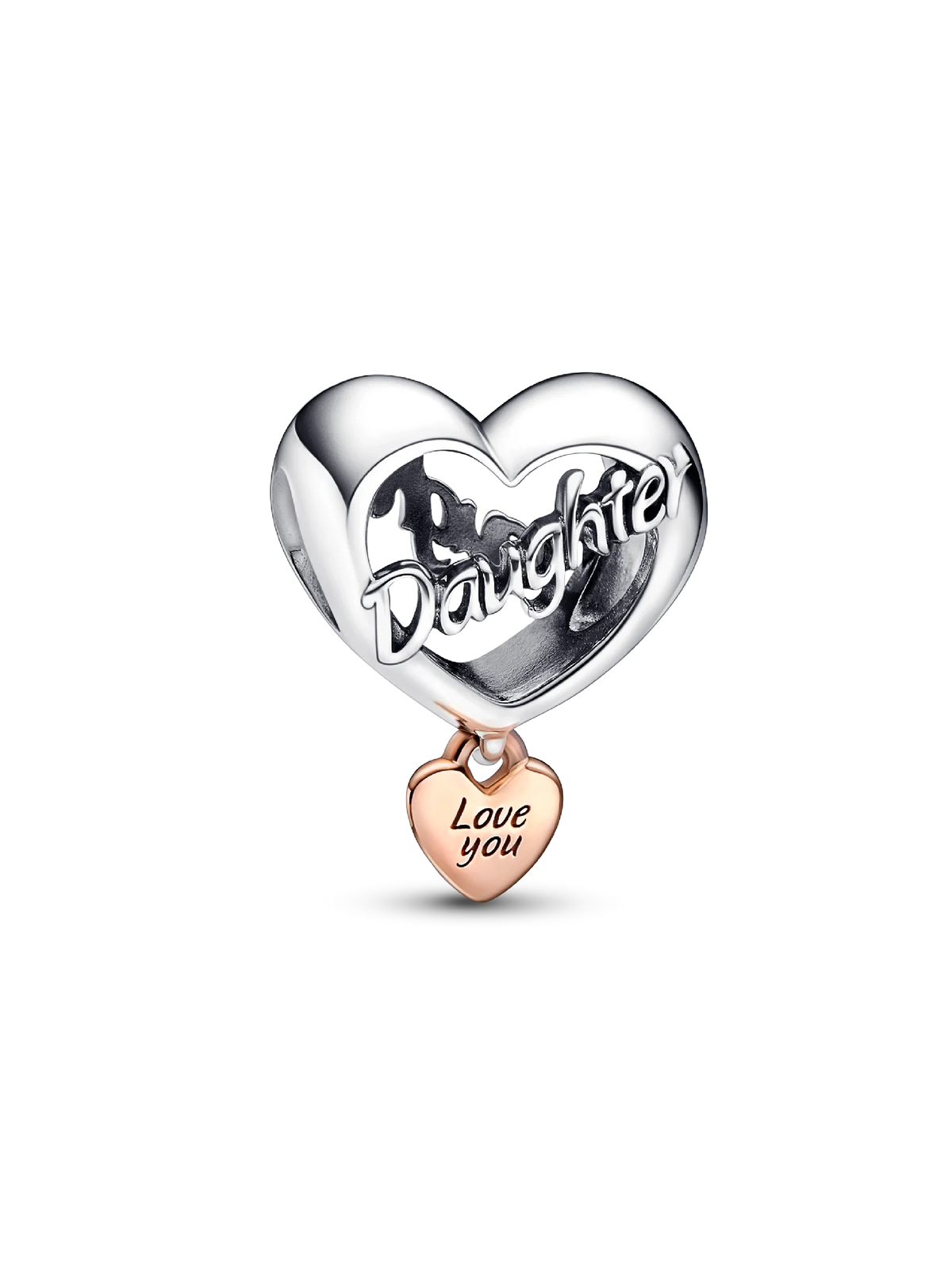 Love You Daughter Heart Charm