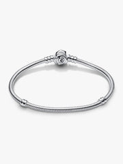 Pandora Moments Rose in Bloom Clasp Snake Chain Bracelet