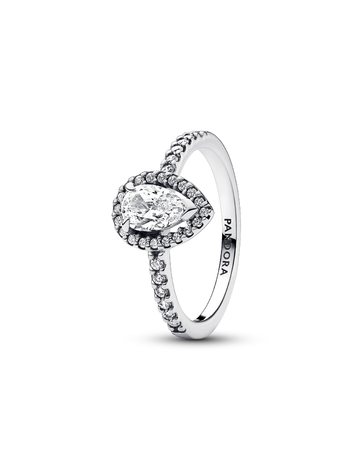 Sparkling Pear Halo Ring