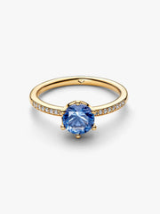Clear Sparkling Crown Solitaire Ring