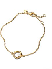 Organically Shaped Pavé Circle & Treated Freshwater Cultured Pearl Bracelet