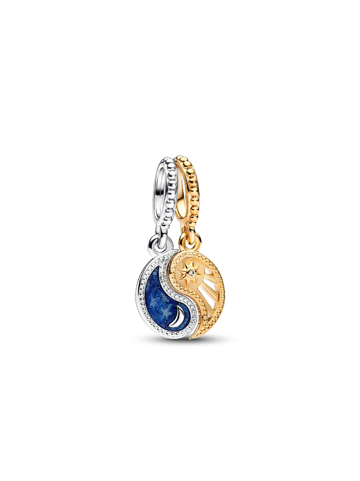 Two-tone Splittable Sun & Moon Dangle Charm