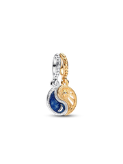 Two-tone Splittable Sun & Moon Dangle Charm